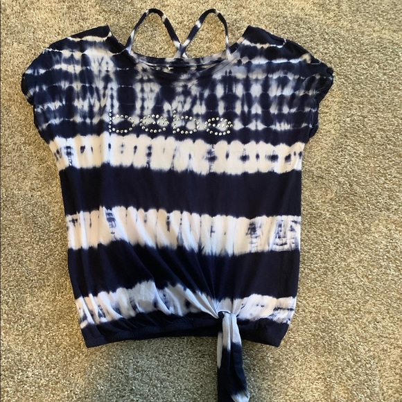 ❌Sold Live Show ❌ BeBe Swarovski Tie Dye Criss Cross Shirt - Picture 5 of 10